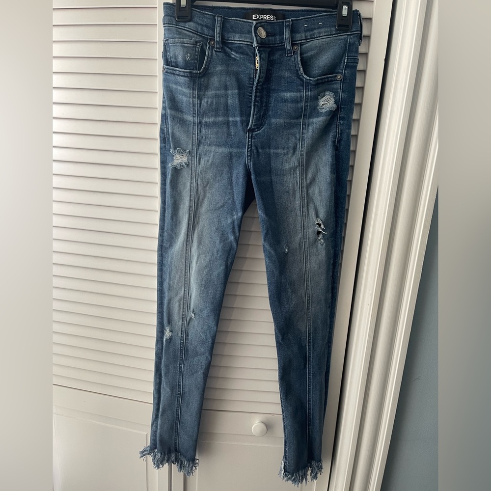 EXPRESS Ankle Jegging Jeans Super High Rise, size to 2R